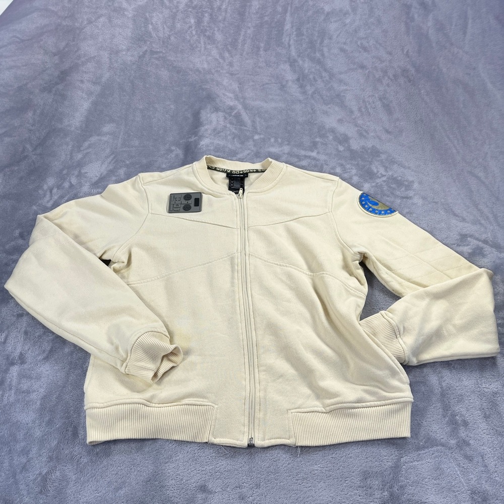 Star Wars Galaxys Edge Jacket Womens M Cream Good Zip Up Bomber Geek Chic Batuu